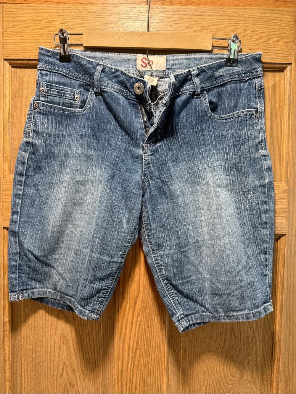 SO Juniors Faded Blue Denim Jean Shorts
